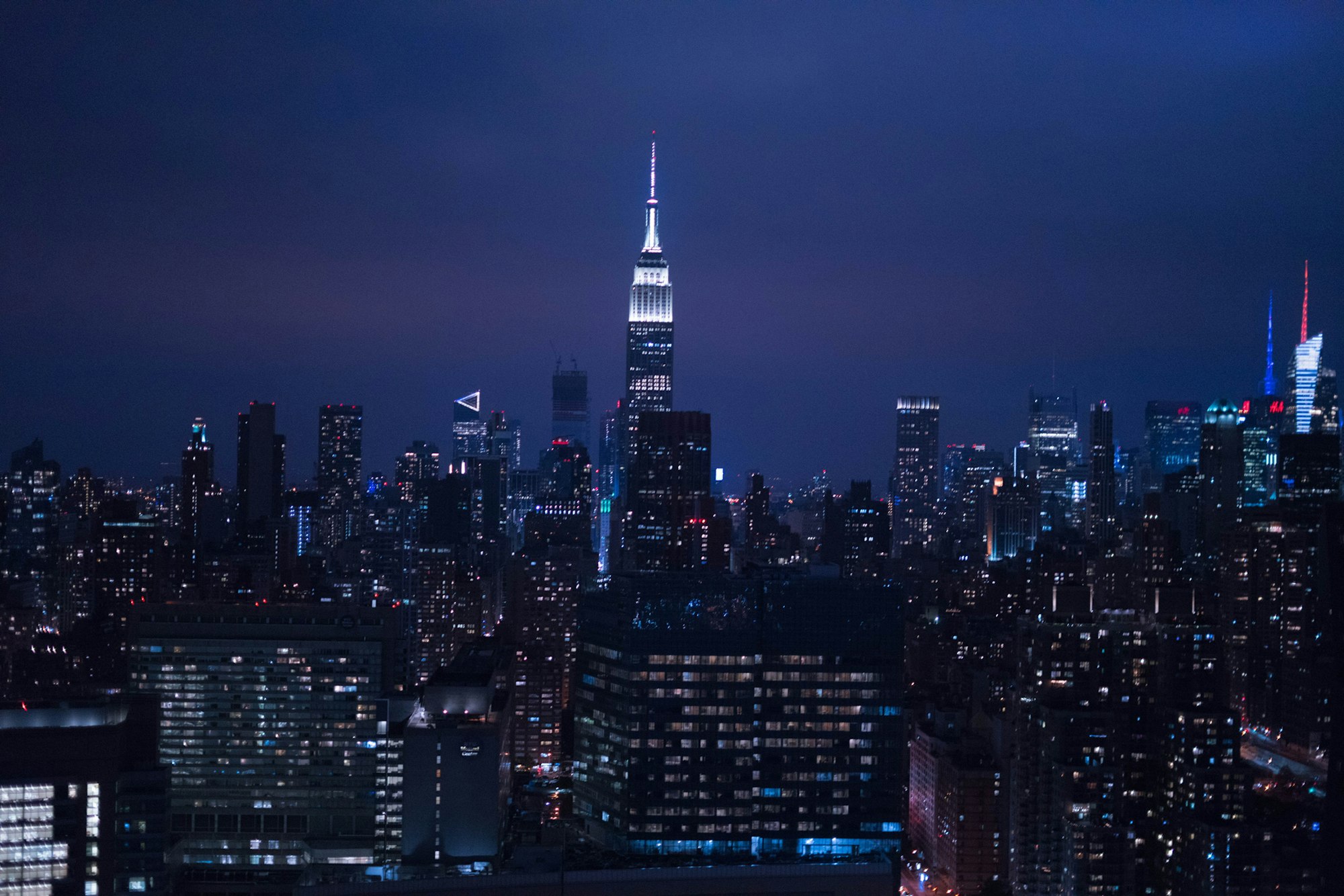 New York skyline at night
